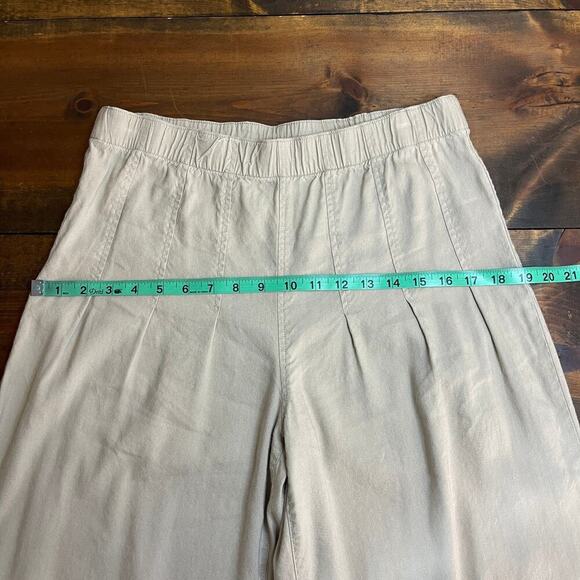 INC International Concepts Beige Linen Wide Leg Pull On Pants Pleated Women's 8 - Picture 9 of 11